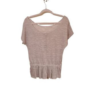 Express Shimmery Silver Gray Peplum Top Size Small NWT